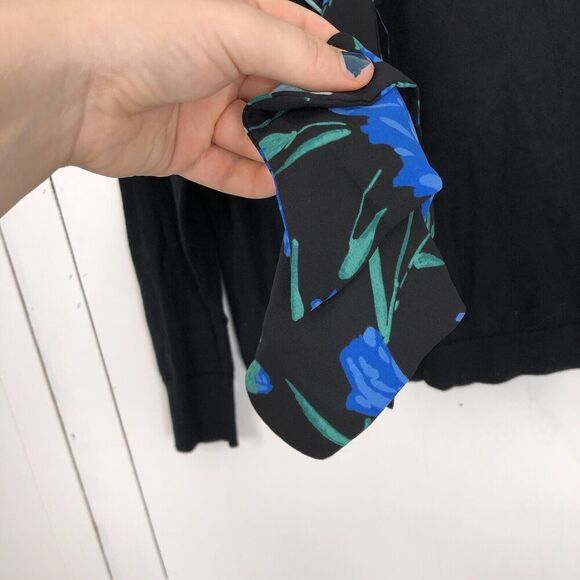 J Crew Sweater Scarf Tie Neck Old Money Country Club Preppy WOmens M Cotton - Picture 6 of 10